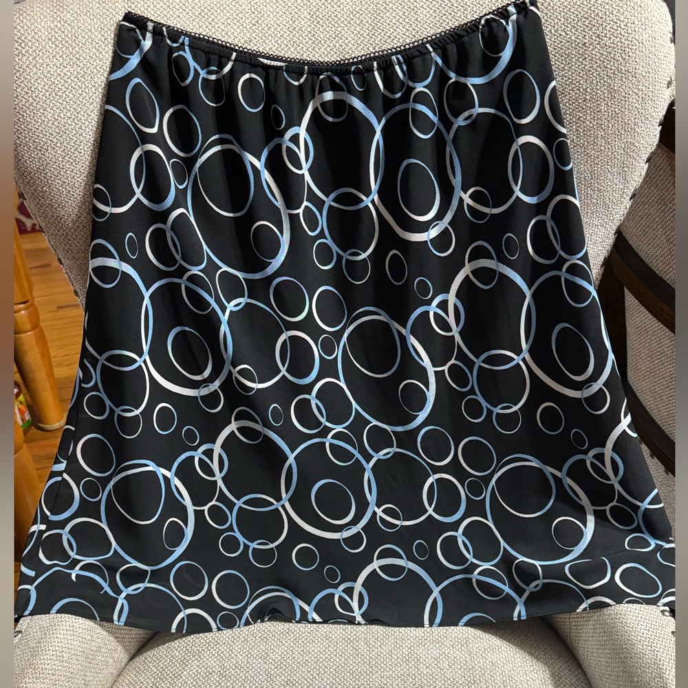 Black, Blue & White Circle Flippy Skirt
